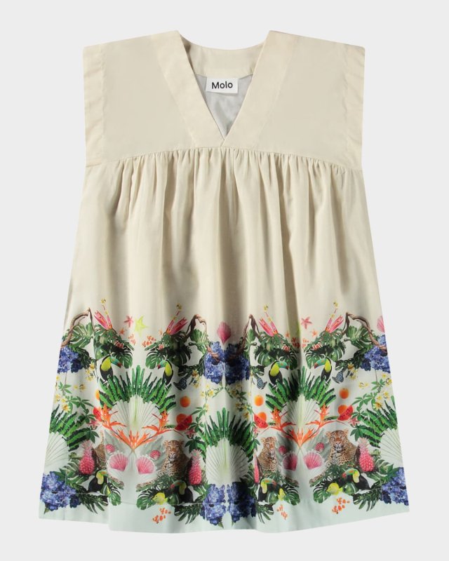 Girl's Cajla Floral-Print Sleeveless Coverup Dress, Size S-